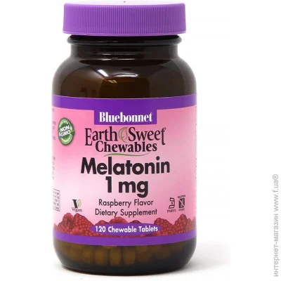   Bluebonnet Nutrition   Bluebonnet Earth Sweet Chewables Melatonin 1 mg, 120  