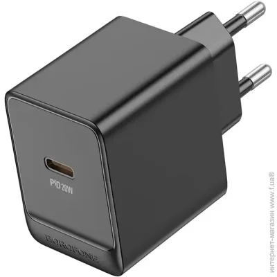    BOROFONE BAS13A Erudite single port PD20W charger(EU) Black (6941991104855)