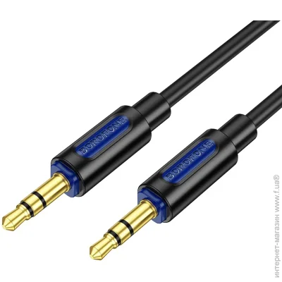  BOROFONE BL20 True sound silicone audio cable AUX Black (6941991114373)