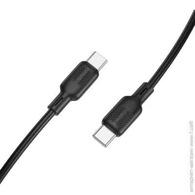  BOROFONE BX113 Lenny 60W silicone charging data cable C to C(L=1M) Black (6941991115455)