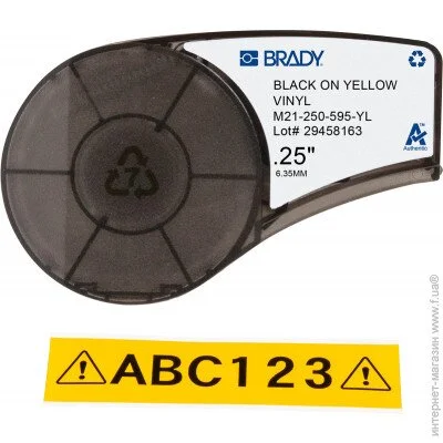    Brady     M21-250-595-YL, , : 6.35mm/6.4m.   