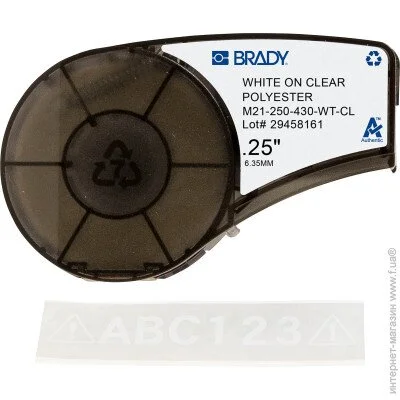   Brady     M21-375-430-WT-CL,  , , : 9.53mm / 6.4m.   
