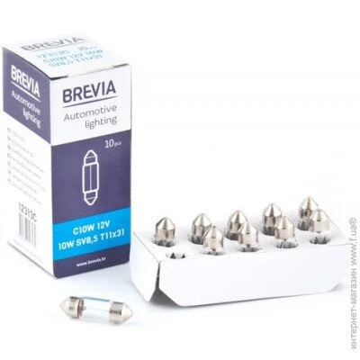   Brevia C10W 12V 10W SV8.5 T11x31 CP (12313C), 10