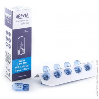   Brevia W5W 12V 5W W2.1x9.5d Power Blue CP 12328C, 10