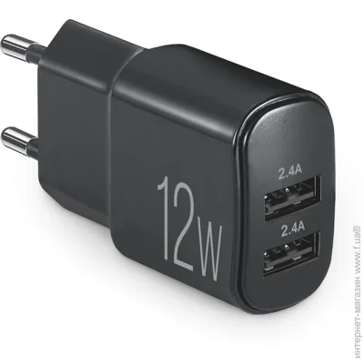   Brevia ePower 12W 2xUSB-A Black (45012DUB)