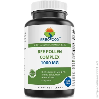   Brieofood  -    Bee Pollen Complex 1000 mg 120  (4384308298)