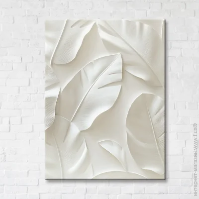 Brushme Картина на холсте Листья 3 с белой рамкой 75x100 см FNK0122026_RN53-17 Brushme Картина на холсте Листья 3 с белой рамкой 75x100 см FNK0122026_RN53-17