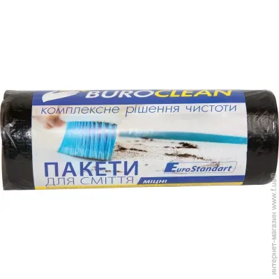 Мешки для мусора 60л/20шт, Eurostandart, міцні, чорні BuroClean (10200032) Мешки для мусора 60л/20шт, Eurostandart, міцні, чорні BuroClean (10200032)