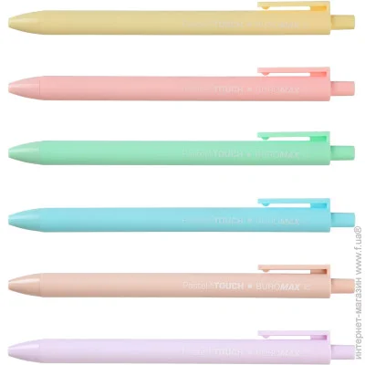 Buromax Ручка шариковая автом. 0,5 мм,PASTEL, Rubber Touch, ассорти корпусов, синие чернила (BM.8242) Buromax Ручка шариковая автом. 0,5 мм,PASTEL, Rubber Touch, ассорти корпусов, синие чернила (BM.8242)