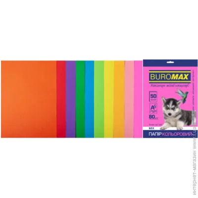    Buromax 4, 80g, NEON+ INTENSIVE, 10colors, 50sh (BM.2721850-99)