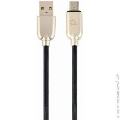  Cablexpert Premium Rubber Micro-USB Black 2m (CC-USB2R-AMMBM-2M)