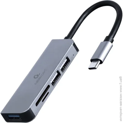 USB- Cablexpert USB Type-C 1xUSB3.1, 2xUSB2.0, Grey (UHB-CM-CRU3P1U2P2-01)
