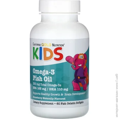   -3     ,  , Kids Omega-3 Fish Oil, California Gold Nutrition, 60   (CGN02270)