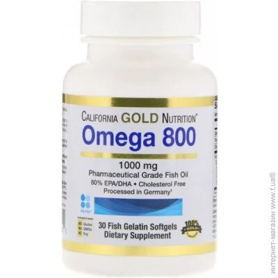   California Gold Nutrition Omega 800 30 Fish Softgels (000019093)