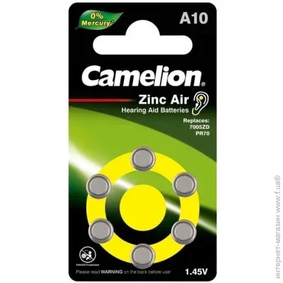  10/PR70 Zinc-Air*6 Camelion (10-BP6)