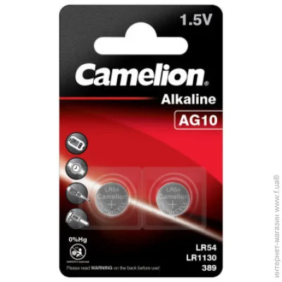  AG10 / LR54 Alkaline * 2 Camelion (AG10-BP2)
