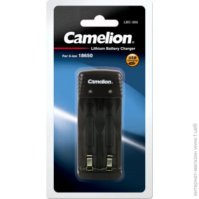     Camelion Lithium-ion charger for 2x Li-Ion 18650, Input DC 5V-1A (LBC-305)