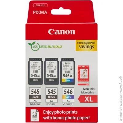  Canon PG-545/CL-546 MultipackXXL 2xBK+ Color (8286B015) Black, Cyan, Magenta, Yellow