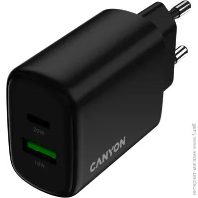   Canyon OnCharge 200 20W 1xPD 1xQC EU Black (CNE-CHA200-31)