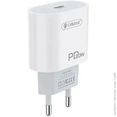 Celebrat    C-H4 Portable Type-C 20W Charger White + Lightning Cable (1814195784)