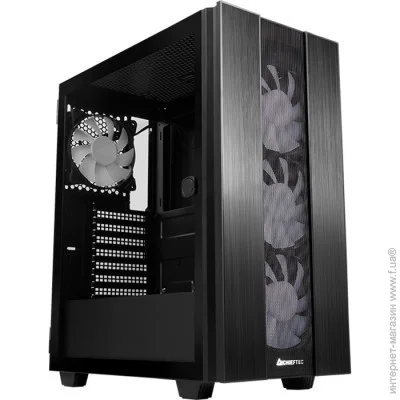  Chieftec HUNTER 2 Tempered Glass   (GS-02B-OP) Black