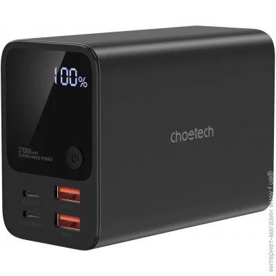  Choetech B635 2xUSB-C PD100W, 2xUSB-A QC22W 27000mAh Black (B635-BK)
