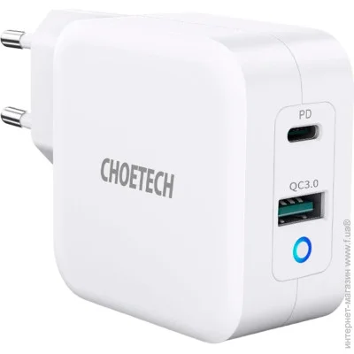   Choetech PD 65W GaN Mini Fast Charger White (PD8002-EU-WH)