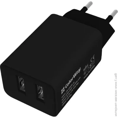     ColorWay 2USB AUTO ID 2.1A (10W)  (CW-CHS015-BK)