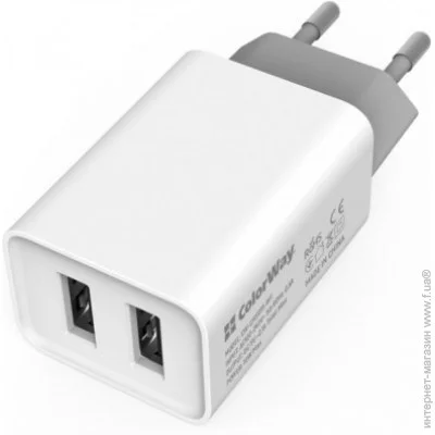     ColorWay 2USB AUTO ID 2.1A (10W)  (CW-CHS015-WT)