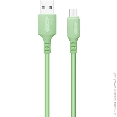  ColorWay USB-microUSB, soft silicone, 2.4, 1, Green (CW-CBUM042-GR)