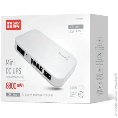    Colorway CW-PB088LI3WT 8800mAh/21W DC 5V/9V/12V/24V V2 UPS  