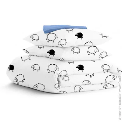 Комплект постільної білизни Cosas сімейний 160x220 см чорний на резинці BLACK SHEEP (4822052143759) Комплект постільної білизни Cosas сімейний 160x220 см чорний на резинці BLACK SHEEP (4822052143759)