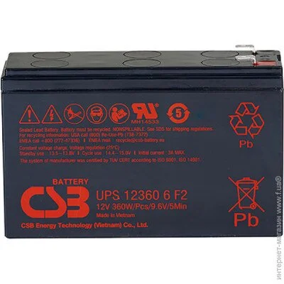    CSB UPS123606F2 12V/6Ah AGM