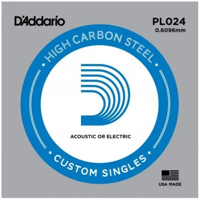 D'Addario  D"Addario PL024 Plain Steel .024