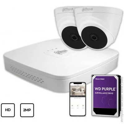 Dahua Technology   HD KIT 2x2MP INDOOR + HDD 1TB