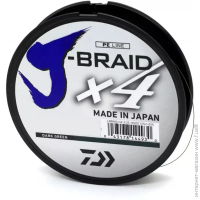 Daiwa  J-Braid X4E 0.25 135 Dark Green / (742202 / 12741-025)