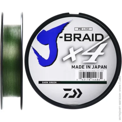 Daiwa  J-Braid X4E 270 m 5.9 kg 0.13 mm 1.0 Dark Green (1102-12741-113)