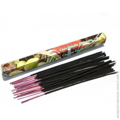 Аромапалички Darshan Аромат Кокос, Ваніль і Персик, Пахощі для будинку (29071D) Аромапалички Darshan Аромат Кокос, Ваніль і Персик, Пахощі для будинку (29071D)