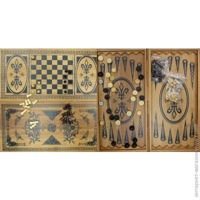 Настольная игра Darshan Нарды и шахматы из бамбука (40х20х4 см) (B4020-С) 22749 Настольная игра Darshan Нарды и шахматы из бамбука (40х20х4 см) (B4020-С) 22749