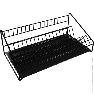 DC Сушилка для посуды одноуровневая 600 мм термопластичная черная с бортом DC Сушилка для посуды одноуровневая 600 мм термопластичная черная с бортом