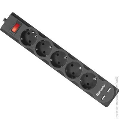 - Defender Power filtr Defender DFS 751 1,8 , 5 , 2xUSB, 2.1A (99751)