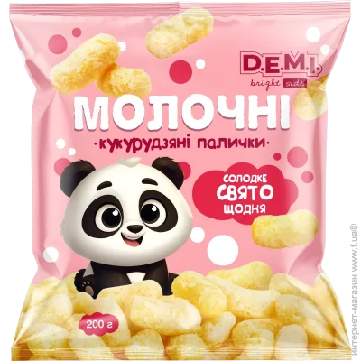 Палочки кукурузные Палички кукурудзяні 200г Молочні D.E.M.I. (de.22002) Палочки кукурузные Палички кукурудзяні 200г Молочні D.E.M.I. (de.22002)