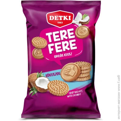 Печенье Detki Хрустке печиво "Tere-fere" зі смаком кокосу 180г (5997380360136) Печенье Detki Хрустке печиво "Tere-fere" зі смаком кокосу 180г (5997380360136)
