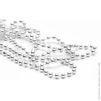 Гірлянда Devilon Намиста для ялинки срібні, 5 мм х 6 м, 250089 Гірлянда Devilon Намиста для ялинки срібні, 5 мм х 6 м, 250089