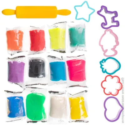 DGT Набір для ліплення тісто-пластилін 12 кольорів TY4440 DGT Набір для ліплення тісто-пластилін 12 кольорів TY4440