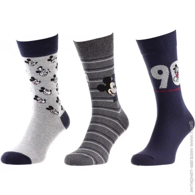 Disney  Mickey 90 Years Of Imagination / Head Mickey 90 Ans / All Over Head Of Mickey 3-pack 43-46 blue/gray 93154162-2
