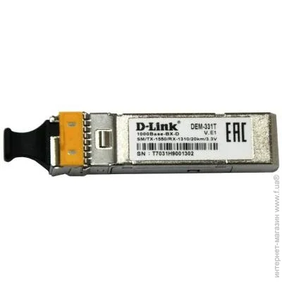 D-Link SFP- 331T/20KM 1x1000Base-BX-D, WDM, SM, 20, LC (331T/20KM)
