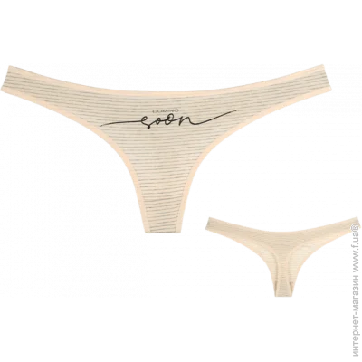 Женские трусы Трусики стринги в полоску - Donella - 241066RB - L - Бежевый (23926) Женские трусы Трусики стринги в полоску - Donella - 241066RB - L - Бежевый (23926)