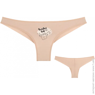 Жіночі труси Трусики жіночі бразиліани з принтом Будильник - Donella - 401130HE - S - Бежевий (смужка) (24842) Жіночі труси Трусики жіночі бразиліани з принтом Будильник - Donella - 401130HE - S - Бежевий (смужка) (24842)