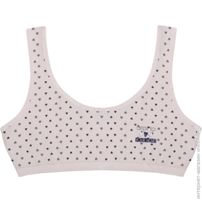 Подростковый топ на широких бретельках с рисунком Сердечки - Donella - 6081B2 - 152-158 см - светло-бежевый (51549) Подростковый топ на широких бретельках с рисунком Сердечки - Donella - 6081B2 - 152-158 см - светло-бежевый (51549)